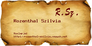 Rozenthal Szilvia névjegykártya